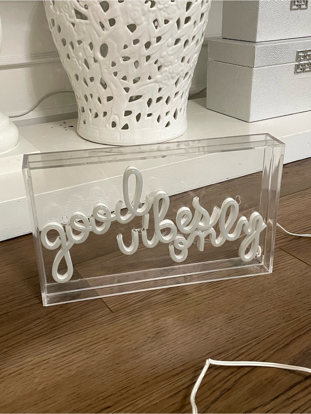 West Elm “Good Vibes Only” LED Arcylic Lighted Sign 12”x8”